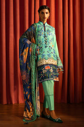 Sana Safinaz Embroidered Linen Suits Unstitched 3 Piece M243-022A-3DB – Luxury Winter Collection